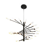 Modern Chandelier Rotating Fireworks Black Gold