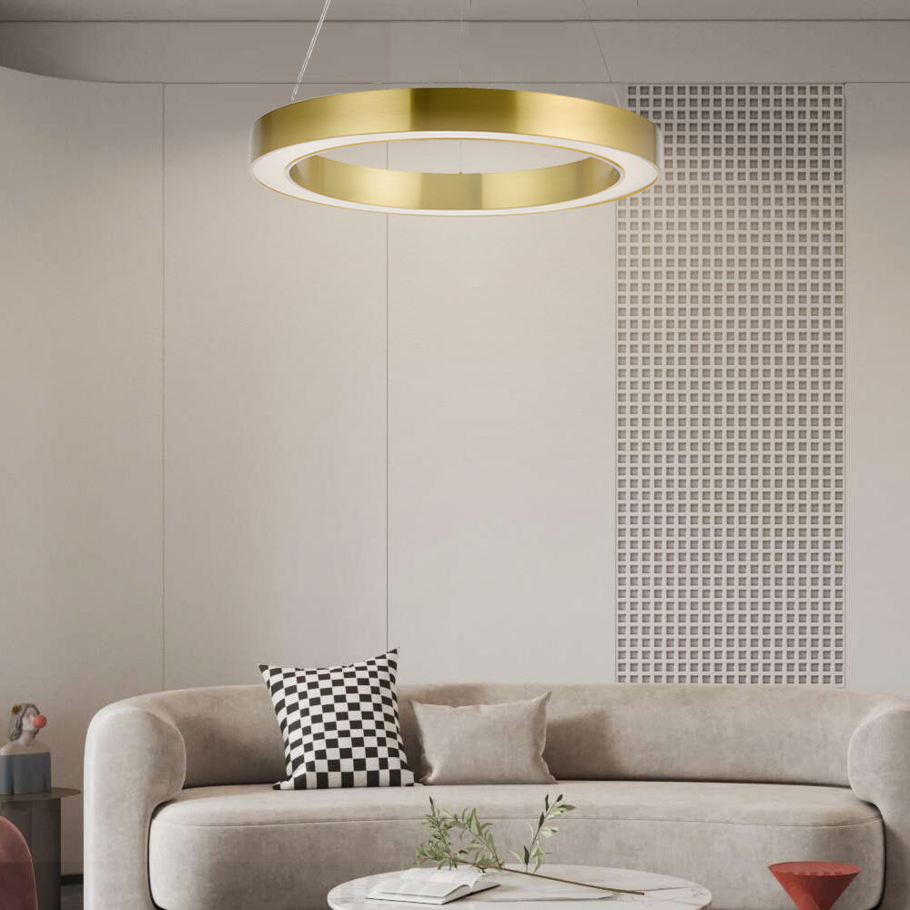 Gold Ring Pendant Light Modern Luxury Led Suspension