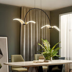 2 4 Light Modern Led Acrylic Seagull Linear Chandelier For Dining