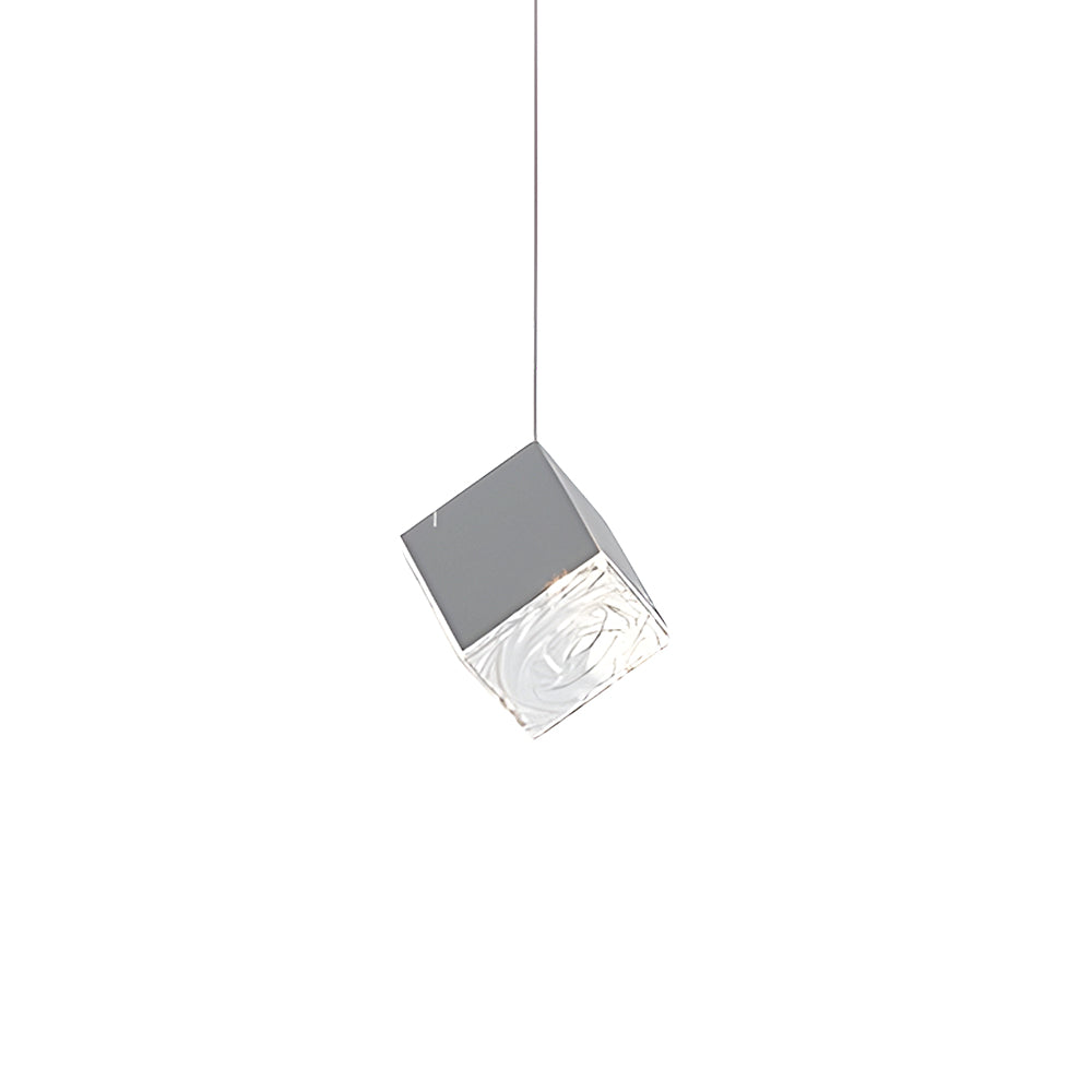 Glass Square Cube Stainless Steel Led Modern Spiral Long Chandelier