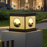 Retro Mountain Scenery Solar Pillar Lamp Ha080741