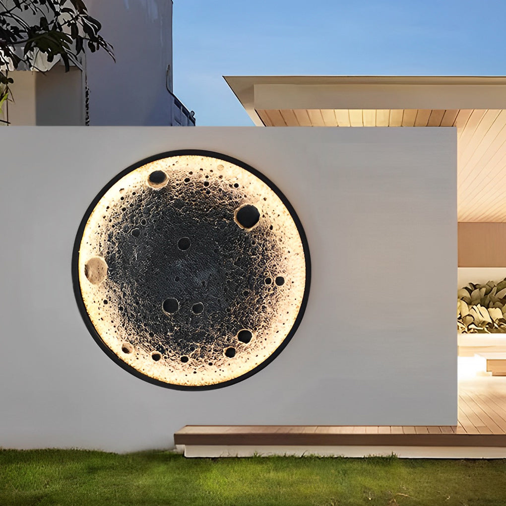 Round Moon Modern Outdoor Wall Light Li002286