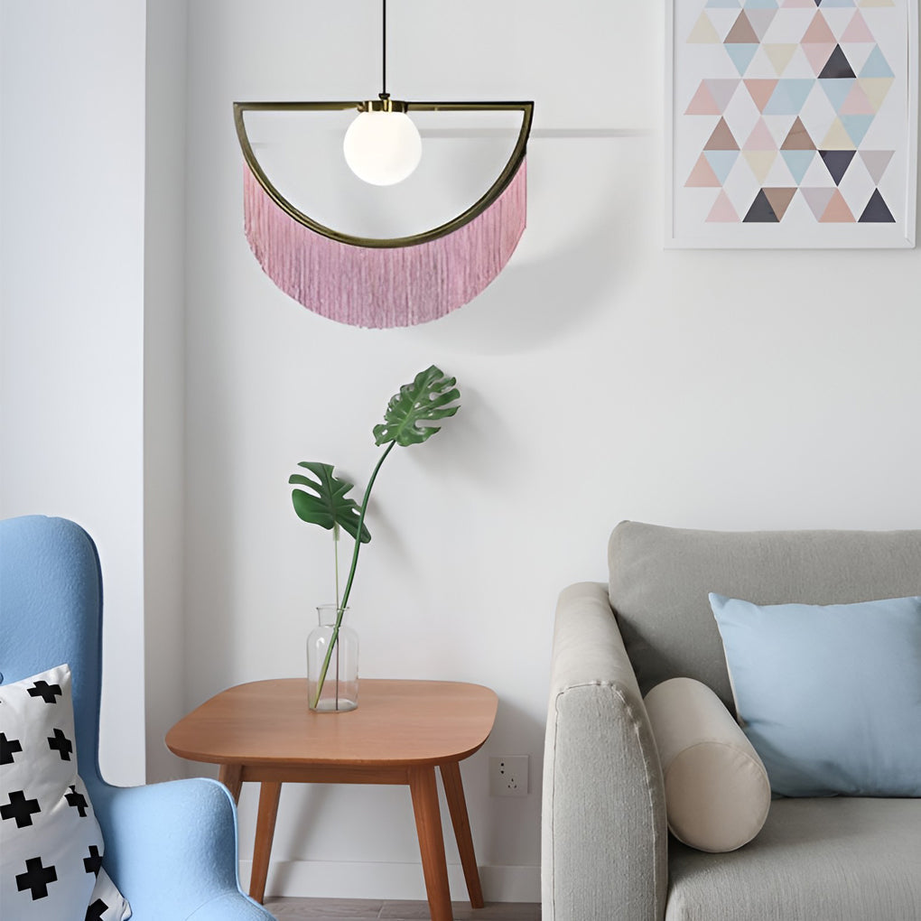 Pink Tassels Creative Led Pendant Light Li001998