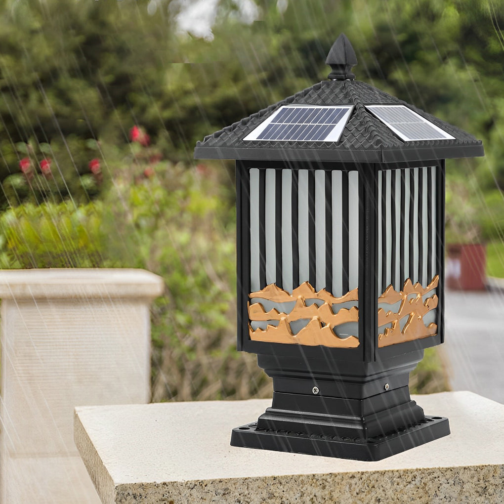 Retro Vintage Solar Fence Light Ha093283
