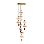 Duo Alabaster Pendant Light – Sculptural Brass & Natural Stone Chandelier