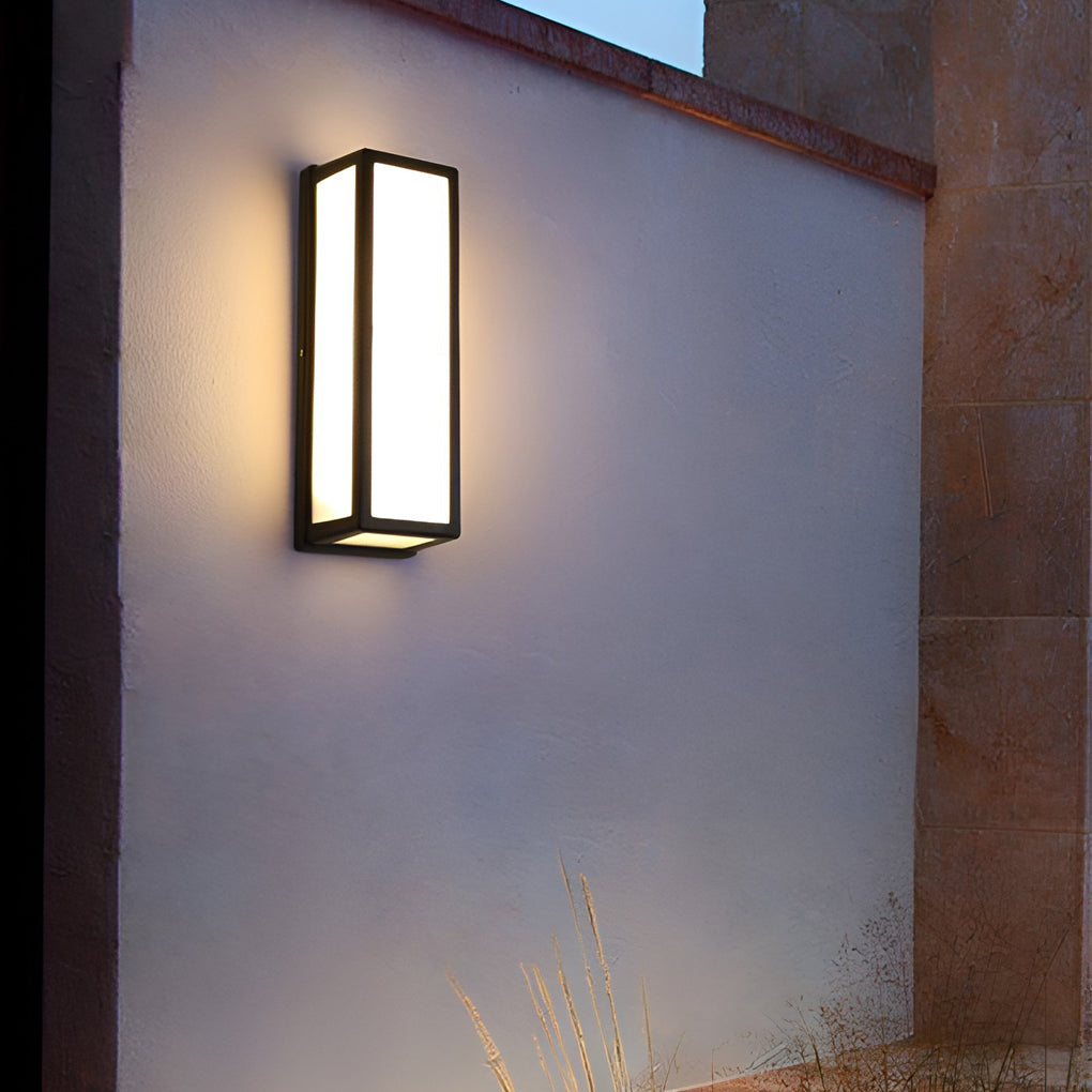 Modern Outdoor LED Wall Sconce with Motion Sensor in Black