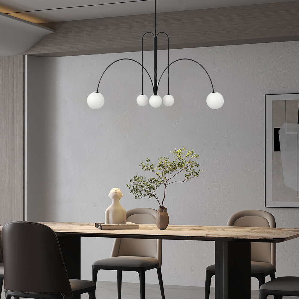 Modern White Round Glass Pendant Light