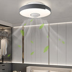 Modern 6 Speed Bladeless Ceiling Fan With Dimmable Led Light Round
