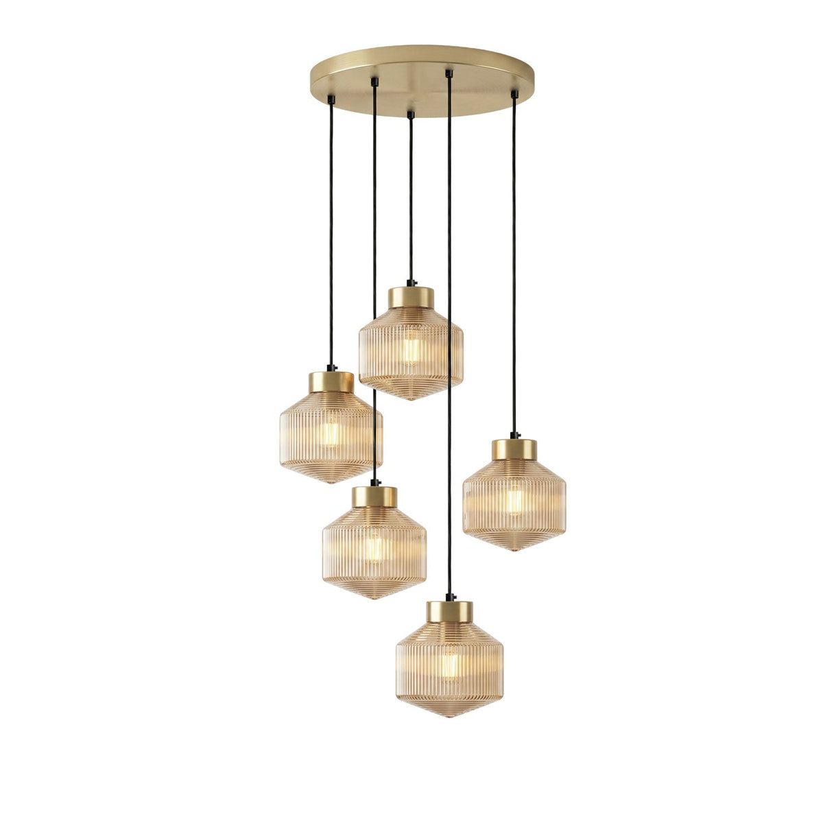 Art Glass Spinning Top Pendant Light in Gold for Dining & Living Spaces
