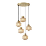 Art Glass Spinning Top Pendant Light in Gold for Dining & Living Spaces
