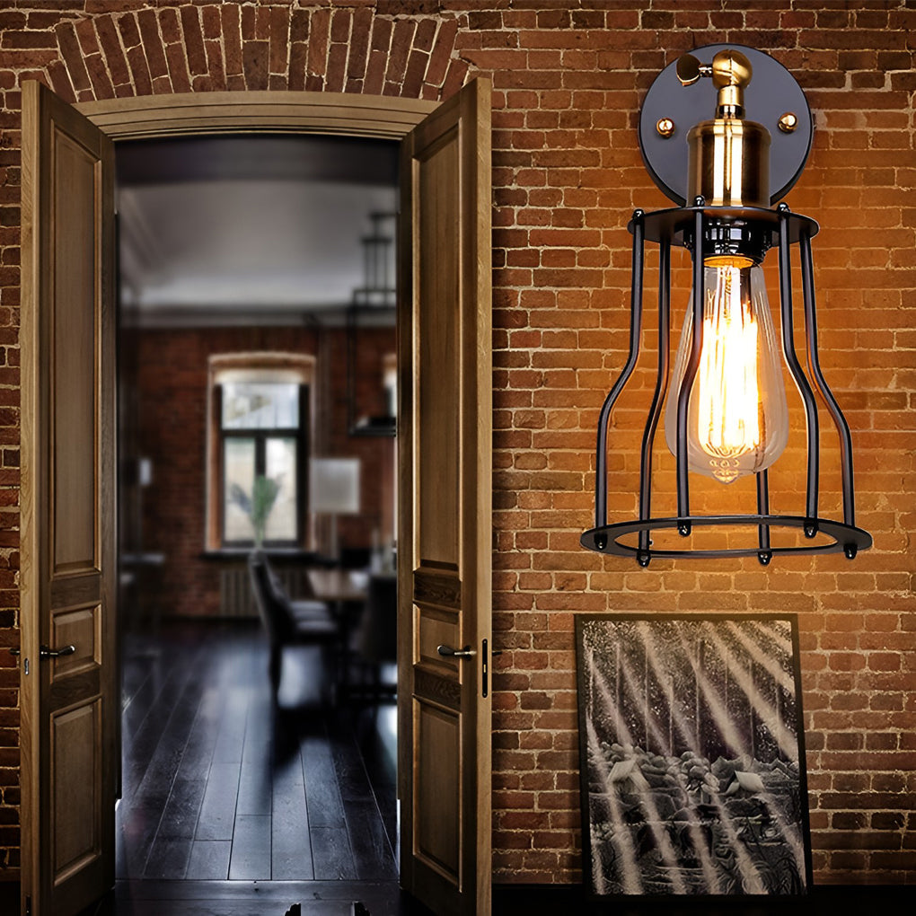 Adjustable Retro Iron E27 Waterproof Industrial Wall Sconce