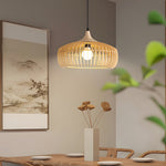 Japanese Wood Cage 1 Light Pendant Light