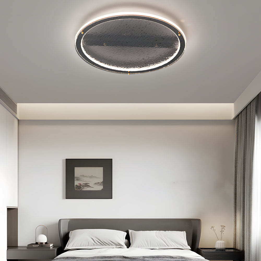 Black Glass Led Flush Mount Ceiling Light
