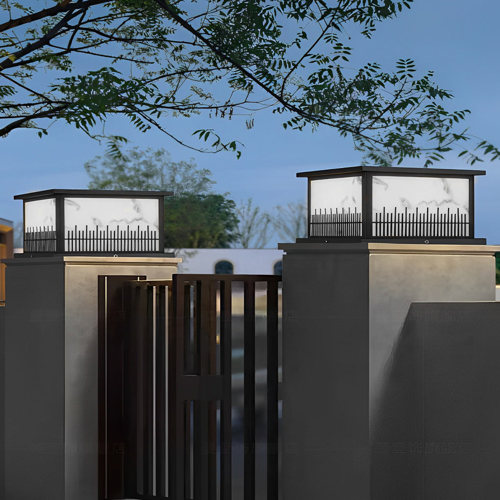 Square Solar Fence Post Lights Ha085236