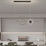 39 4 Dimmable Ring Linear Led Island Chandeliers For Dining Room Black White