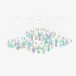 Iris Iridescent Blossom Chandelier – Modern Glass Pendant Light for Dining Room & Living Room