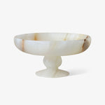 Petra Onyx Marble Pedestal Tray – Decorative Catchall Bowl