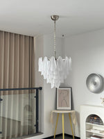 Murano Glass Teardrop Chandelier in Polished Metal for Modern Interiors