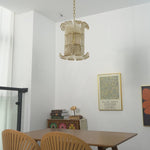 Brasher Small Chandelier — Modern Glass Pendant Light for Dining Room & Entryway