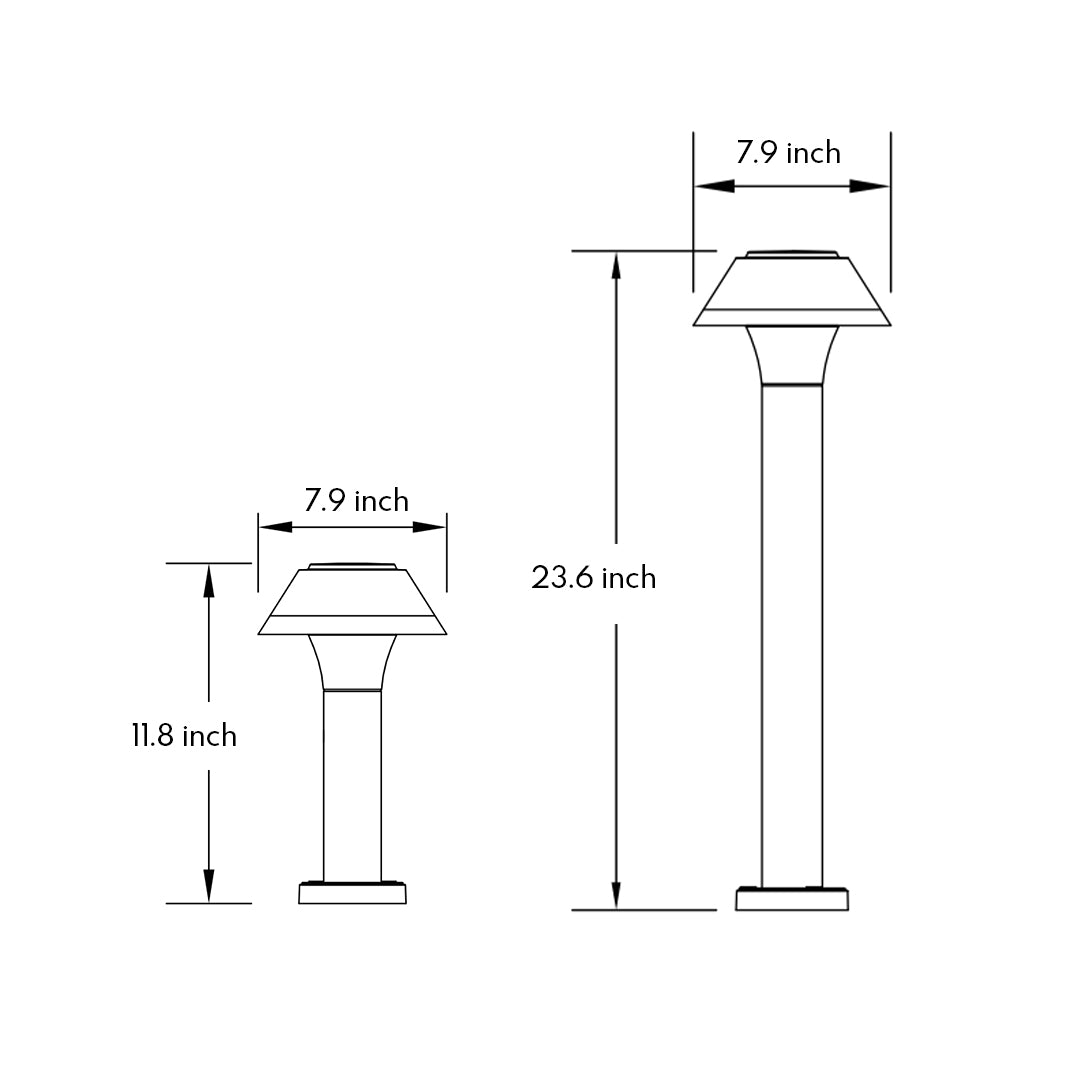 Nordic Minimalist Outdoor Bollard Pathway Lights, 12W LED Landscape Lighting in Black
