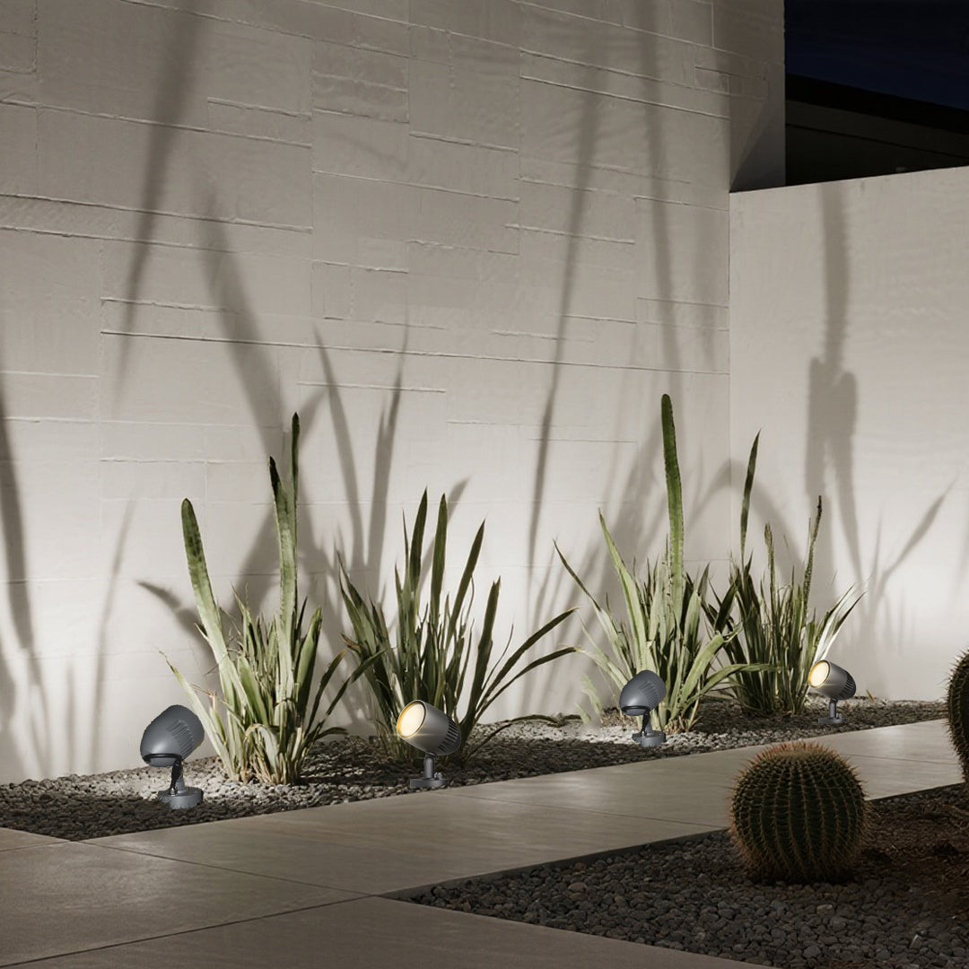 Minimalist Outdoor LED Spotlights with Adjustable Warm Light