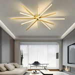 Aurelia Copper Starburst Semi-Flush Ceiling Light with Integrated LED