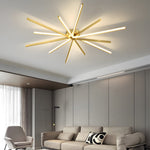 Aurelia Copper Starburst Semi-Flush Ceiling Light with Integrated LED