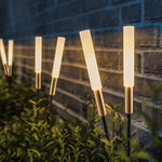 Architectural Solar Post Cap & Reed Garden Stake Lighting Set