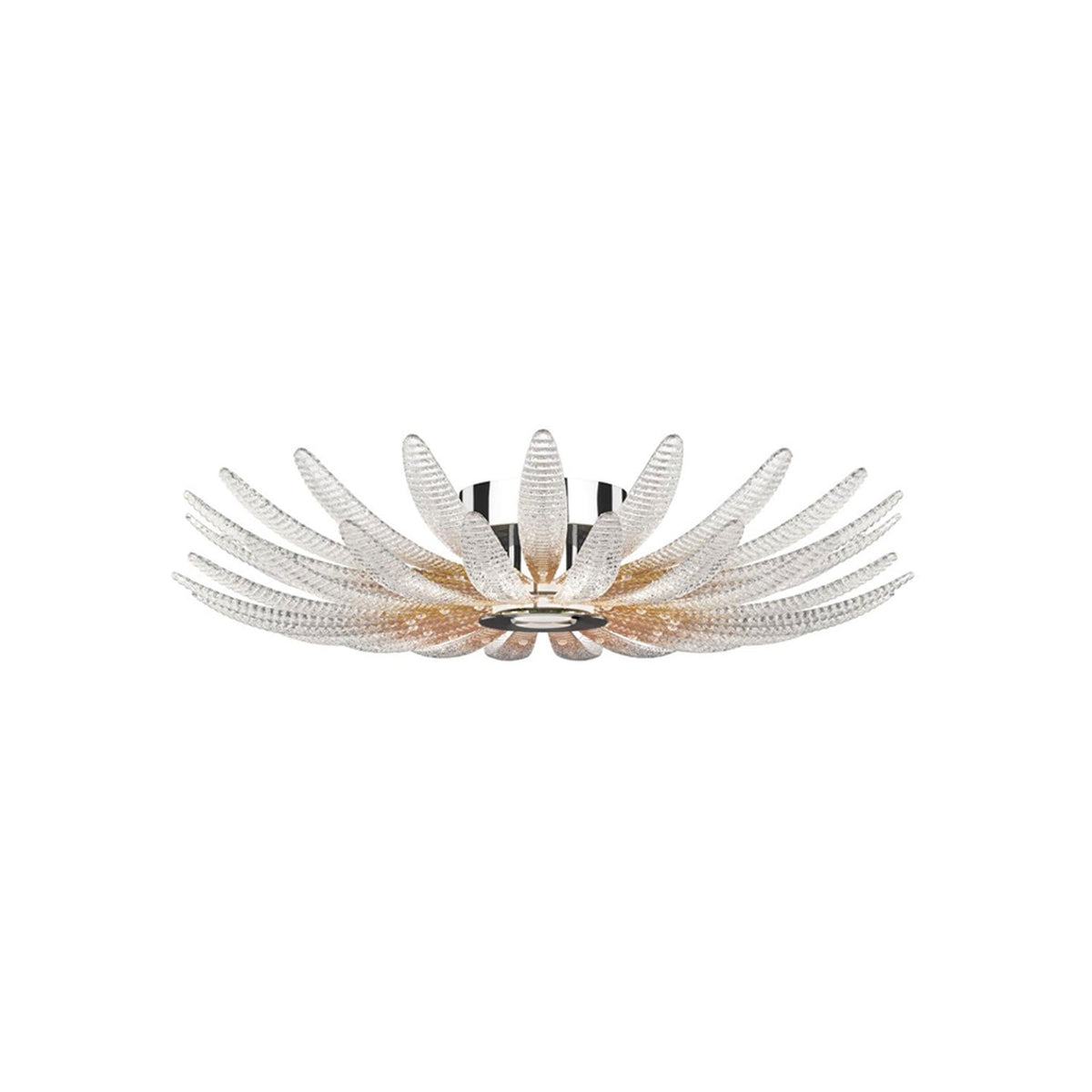 Aurelia Glass Petal Flush Mount Ceiling Light in Chrome