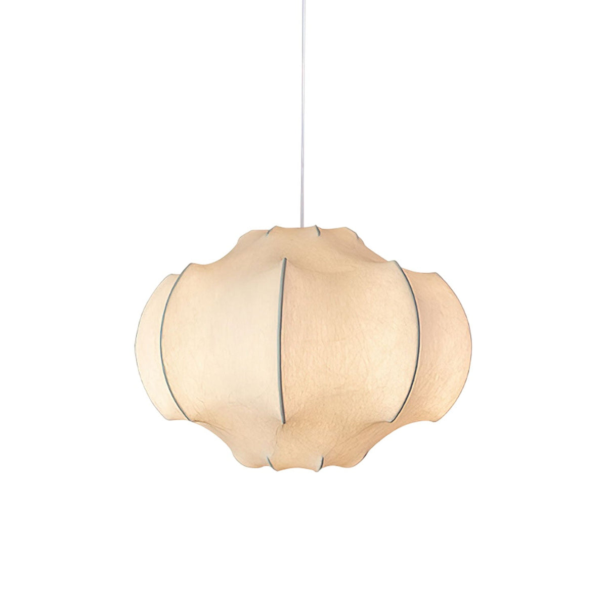 Silken Lotus Pendant Lamp — Genuine Silk Shade, Modern Lotus Form, 5 Sizes