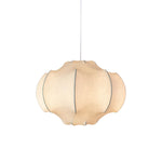 Silken Lotus Pendant Lamp — Genuine Silk Shade, Modern Lotus Form, 5 Sizes