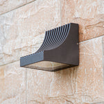 Geometric Outdoor Wall Sconce with Directional LED Light