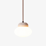 Pebble Sphere Travertine Pendant Light – Organic Modern Hanging Lamp
