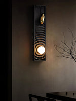 Solano Ripple Wall Sconce – Modern Wood & Brass LED Wall Light