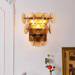 Loren Wall Sconce with Handcrafted Glass Discs in Brass or Gunmetal