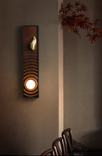 Solano Ripple Wall Sconce – Modern Wood & Brass LED Wall Light
