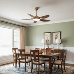 Sirocco Breeze Ceiling Fan with Integrated LED Light, Walnut and Brass, 42"