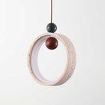 Orvion Sculptural Travertine Pendant Light with LED Illumination
