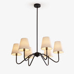 Lumos Black Chandelier – Modern Fabric Shade Pendant Light for Dining Room
