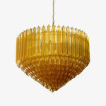 Prism Amber Glass Chandelier – Art Deco Designer Pendant Light
