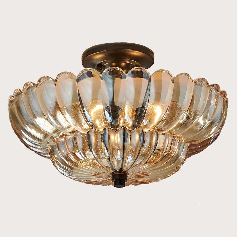 Vintage Amber Glass Ceiling Light