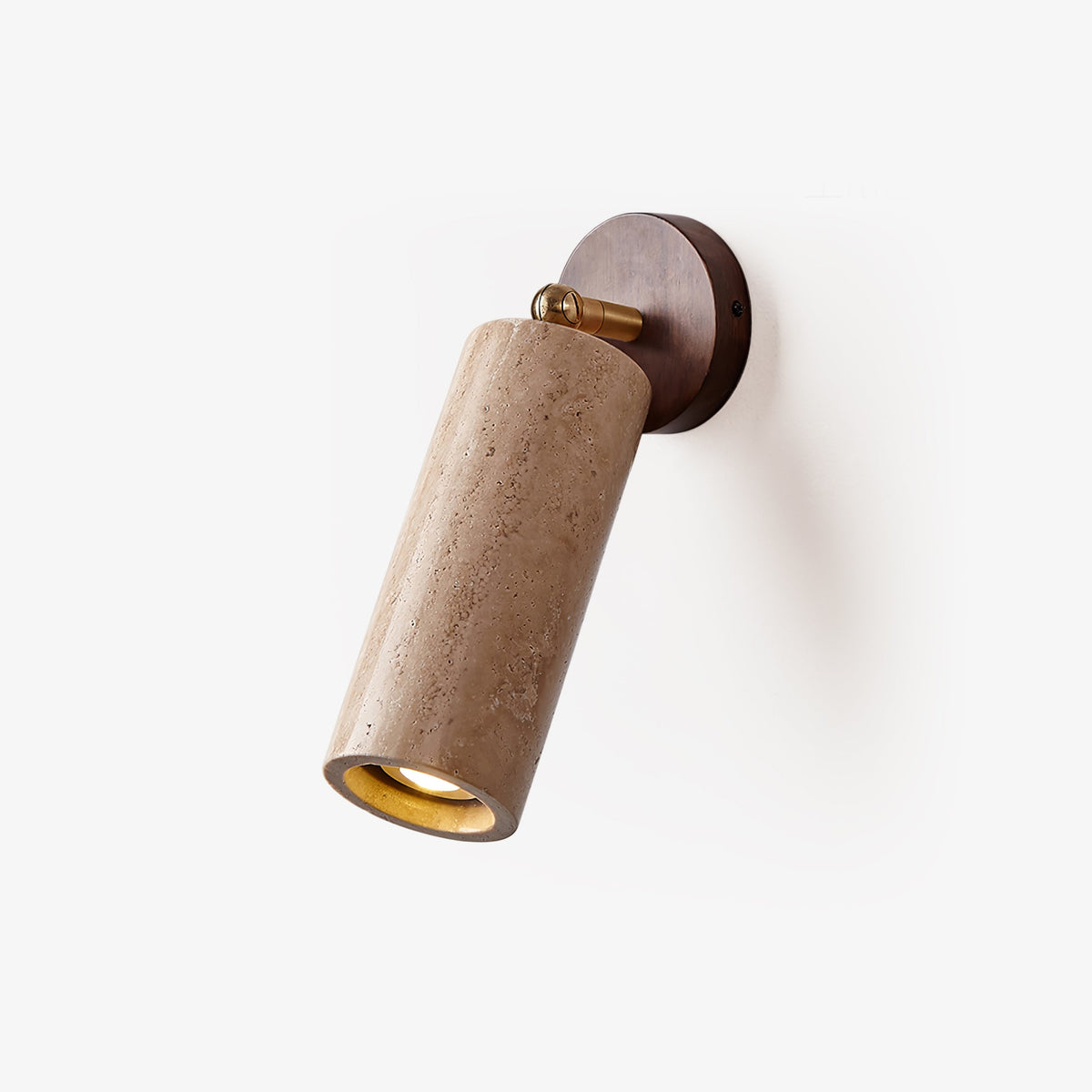 Milo Travertine Wall Sconce with Brass Accents for Modern Interiors