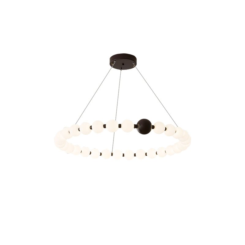 Celestial Bead Ring Chandelier – Modern LED Pendant for Dining and Living Spaces