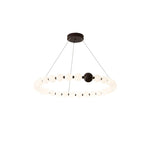 Celestial Bead Ring Chandelier – Modern LED Pendant for Dining and Living Spaces