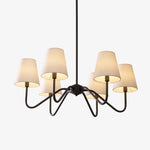 Lumos Black Chandelier – Modern Fabric Shade Pendant Light for Dining Room