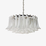 Petals Frosted Glass Chandelier in White | Modern Designer Lighting