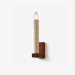 Tavian Travertine Candle Wall Sconce – Natural Stone & Wood