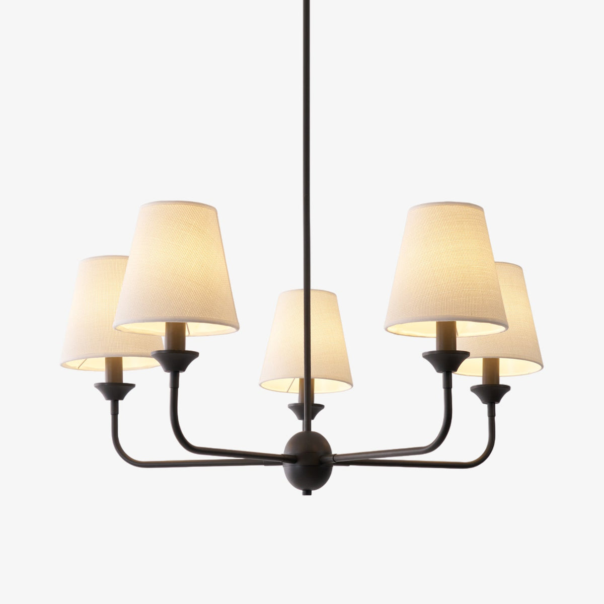 Seraphine Grace Chandelier – Modern Brass & Fabric Statement Light for Dining and Living Rooms