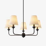 Seraphine Grace Chandelier – Modern Brass & Fabric Statement Light for Dining and Living Rooms