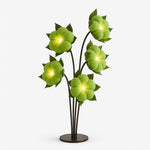Green Blossom Floor Lamp – Sculptural Sage Bloom with Matte Black Stems